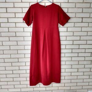 Handmade Plain Dress Size Small 38" Bust Modest Mennonite Burgundy Red
